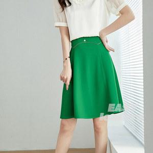 여성 미디 여자 치마 스커트 하이웨스트 패션 여름 A라인 반신 ES2_MC