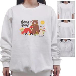 [OFK4P070]봄 분위기 곰 bear 여우 fox 동물 vibes 후드티