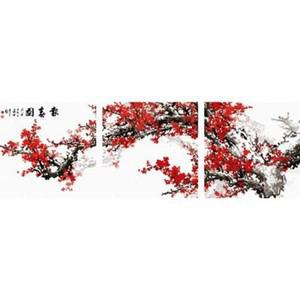 꽃 피는 나무 3단 캔버스 명화그리기 50x50
