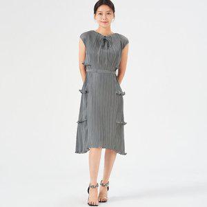 [라포르비] 플리츠 옆프릴 민소매 원피스