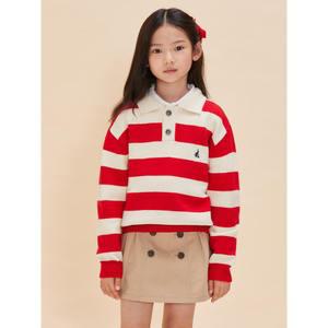 [BEANPOLE KIDS]스트라이프 폴로형 풀오버 니트  레드(BI4851U036)