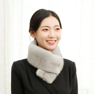 [우진모피](WJ) 코펜하겐퍼 휘메일 실버블루 밍크머플러 국내생산 본사직영