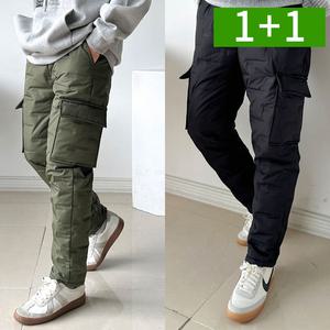 [1개+1개] 패딩바지 남성 카고 겨울 조거 기모바지