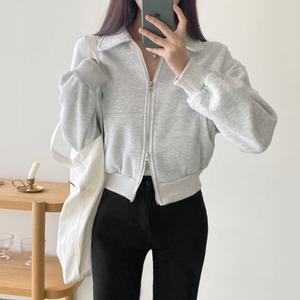 [따뜻해요/기모안감] 세미크롭 투웨이 카라 집업 2color