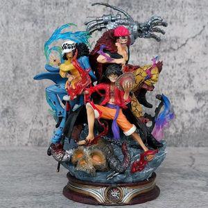 원피스 애니메이션 피규어 3 캡틴 루피 키드 루오 장면 PVC 조각상 데스크탑 장식 컬렉션 모델 장난감 선물