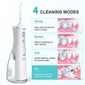 DIY 물 고압 치과 세정기, 치실, 청소 가방 4 모드, IPX7, 300ML 구강 제트