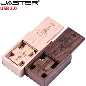 카메라 셀러 3.0 나무 십자가 USB + 상자 플래시 드라이브 메모리 스틱 pendrive 8GB 16GB 32GB