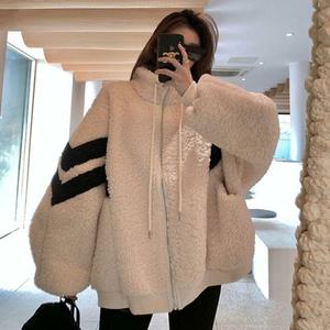[오노마] ONM 가오리 여자 후리스 오버핏 뽀글이 점퍼 후드 집업