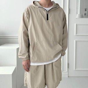 남자 봄 가을 데일리복 트레이닝 세트 긴팔 반바지 (WFFTFCJ)