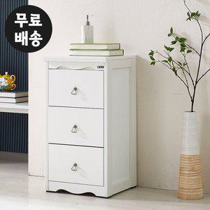 로엘 3단 서랍장 삼단 소형 미니 낮은(400/화이트)