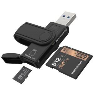 Micro SD 카드 리더 및 64GB USB 플래시 드라이브 2 in 1 - 3.0 메모리 어댑터는 SD /Micro SD /MMC /SDXC /SDHC /Micro SDHC 카드, 휴대용 U 디스크 엄지 카메라 지원