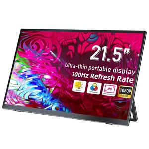 ODMENOT 100HZ 21.5인치 대형 휴대용 모니터 120% SRGB 풀 HD(1920 X 1080) 180 조절 가능 스탠드 및 데스크톱 노트북 MAC 게임 장치용 VESA 여행 보조 화면(OD215 01)