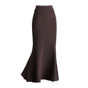 여성 세련도도녀 정장 스커트 엘레강스 랩 허리밴딩 니트 패션 머메이드 롱 추동 하이웨스트 하프 OOTD4