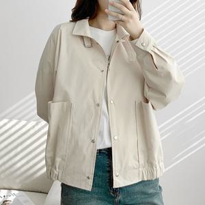 [다잇템] 여자 고무줄 큰주머니 면원단 폴라넥 개강룩 SS 버클 자켓