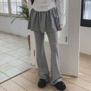 여자 나팔 치마 캐쥬얼 후레아 고무줄 팬츠