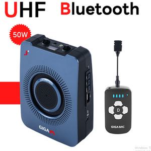 50W 고출력 블루투스 앰프 스피커 무선마이크 기가엠 3000D, 블루투스 선생님 수업용 소형 메가폰 수업용 관광 가이드 요가 댄스 강사 선생님 무선 헤드셋 마이크 확성기