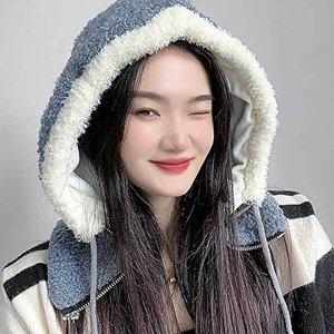 [셀러허브 패션][JHQS89HG_4B]블루 넥워머 기모 후드 골프 방한 겨울