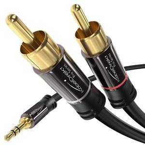 KabelDirekt RCA to Jack 3.5mm 어댑터 케이블 - 91.4cm(3피트) 다용도 플러그 앤 플레이 오디오 (스마트폰