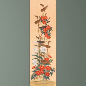 은작가스튜디오 [솟대와 꽃Ⅰ] 복이오고 금전운 상승하는 동양화 민화 인테리어 원목/캔버스액자