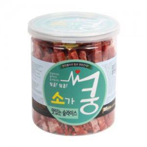 [유토피아](2개)소가 쿵 맛있는 슬라이스 200g 개껌 수제간식 육포 건조간식 치석제거