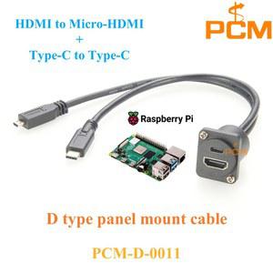 HDMI C타입 D타입 패널 파이 4B 마더보드용 케이블 스택 가능