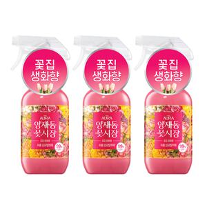 아우라 퍼퓸 섬유탈취제 꽃집 생화향 양재동꽃시장 490ml, 3개