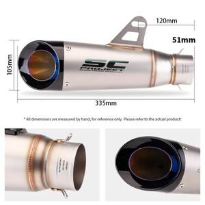 배기 가와사키 닌자 Z900 혼다 CB650R 야마하 R3 51mm 오토바이 배기 머플러 파이프 탈출 335mm 길이