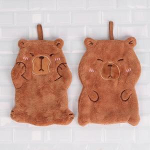 /더바디시크릿 피코 귀여운 카피바라 주방 코튼 타월 2pcs 키친 수건