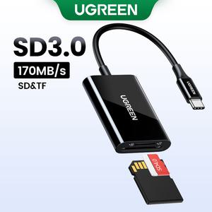 cf카드 메모리카드 유그린 카드 리더기 170 메가바이트/초 USB-C-SD MicroSD TF 메모리 어댑터 노트북 PC T