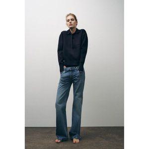 [정품] 자라 청바지 데님팬츠 바지 ZW COLLECTION 부츠컷 풀 렝스 로우라이즈 - 미디움 블루590679