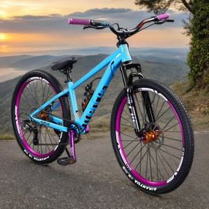 MTB 초경량 더트 자전거 쇼바 충격 흡수 8 단 다운힐 듀얼 디스크 브레이크 BMX 청소년 학생용 26 인치