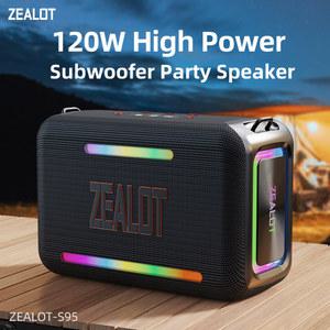 파티 박스 스피커 ZEALOT S95 120W RGB 휴대용 블루투스 대규모 베이스 붐박스 IPX6 방수 대형 시끄러운 캠핑