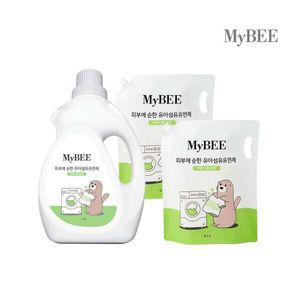 마이비 피부에순한 유연제 용기(1.5L)+유연제 리필(2.1L)x2팩
