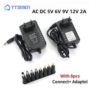 직류전원장치 전원 어댑터 충전기 DC 콘센트 컨버터 8개 연결 EU US 5V 6V 9V 12V 2A AC 110V 220V