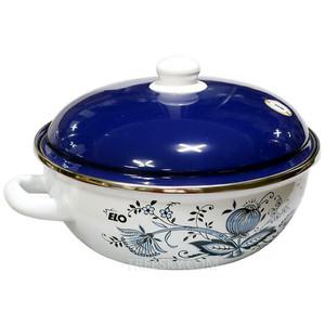독일ELO 쯔비벨무스터 인덕션 법랑 궁중웍 전골냄비-28cm 1개/코발트블루+화이트