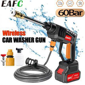 고압세척기 세차기 분사기 EAFC 세차 물총 무선 고압 세척기 60Bar 스프레이 압력 물 청소 기계