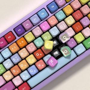KBDiy KOA 프로필 거미 곰 키 캡 PBT 기계식 키보드 게임용  어 귀여운 141 ISO 7U 스페이스 바