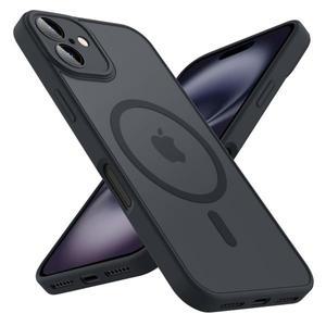 iPhone 11 12 13 14 15 16 Magsafe 무선 충전 커버 용 고급 자체 매트 반투명 갑옷 임팩 방지 케이스