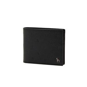 [헤지스](광주신세계)[HAZZYS ACC] [길버트] 블랙 가죽 음각 레터링 패턴 반지갑  HJWA1E580BK