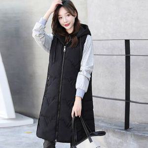 패딩조끼 편안한 겨울 여성 롱패딩 후드 조끼 베스트 데일리
