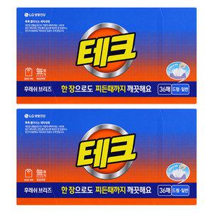 테크 간편시트 세제 후레쉬, 36매, 2개, 총 72매