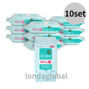그린핑거 손세정 소독 살균 물티슈 휴대용 10개입 10개