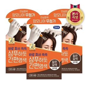 엘라스틴 샴푸하듯 간편염색 짙은갈색 60g x 3개