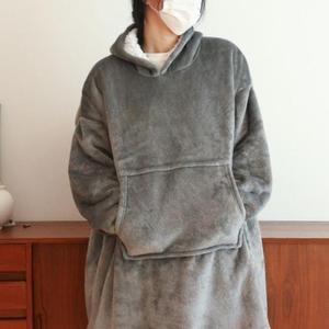 [OFM6P1R5]초극세사 극세사담요 입는 후드 대형담요 망토