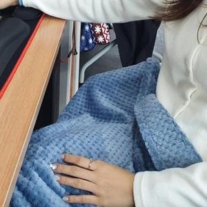 [OFLPO23P]무릎담요 학교 사무실 극세사담요 블루