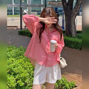 핫핑 로에 루즈핏 시스루 백트임 랩 긴팔셔츠