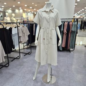 [레노마레이디]셔츠  카라 스트링 원피스   R2F21WOP070