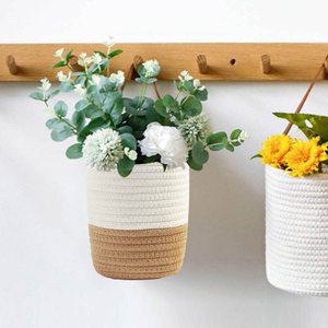 벽걸이 행잉 화분바구니 화이트내추럴 걸이화분