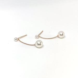 [XB8736L3]925 Silver 스왈진주 드롭 투 펄 귀걸이 주얼리