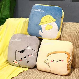 [RG555RP0]HND 거실 인테리어 극세사 사각 쿠션 담요 SET